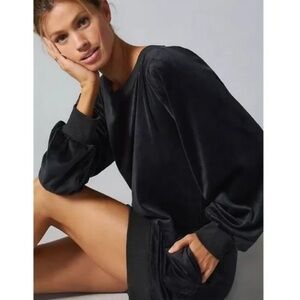 Daily Practice - Velour Velvet Puff Sleeve - Lounge Sweatshirt Dress Sz M - NWT